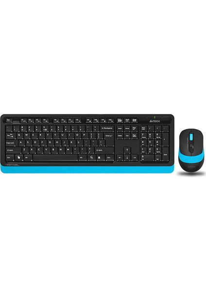 A4 Tech Klavye Mouse Seti Kablosuz Nano Ergonomik FG1010 Mavi