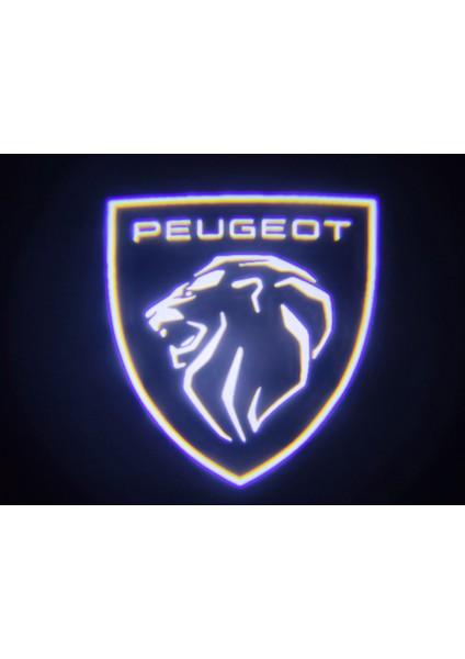 Yeni Peugeot Araçlar Için Pilli Yapıştırmalı Kapı Altı LED Logo