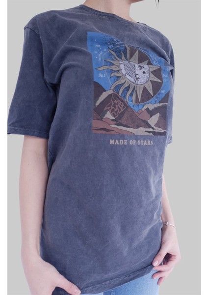 Bisiklet Yaka Baskılı Tshirt
