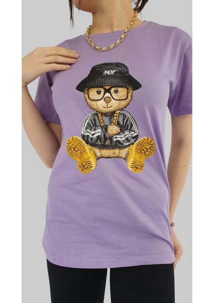 Bisiklet Yaka Taşlı Tshirt
