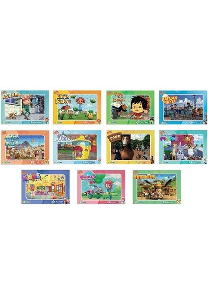 Trt Çocuk Kahramanları Karma 48 Parça Puzzle 5'li Set