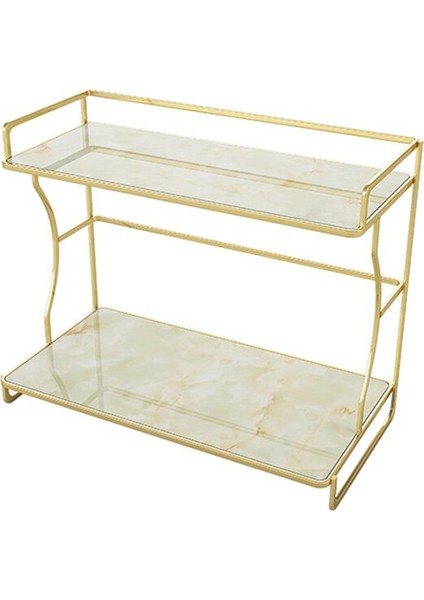 2 Lastik Dresser Tepsi Raf Kozmetik Ekran Mermer Baskı Makyaj Organizatör Modern Depolama Raf Çok Fonksiyonlu Banyo Tezgah | Makyaj Organizatörleri (Yurt Dışından)