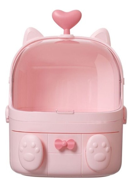 Kedi Şekli Plastik Makyaj Saklama Kutusu Kozmetik Organizatör Makyaj Konteyner Güneşlik | Saklama Kutuları ve bidon (Yurt Dışından)