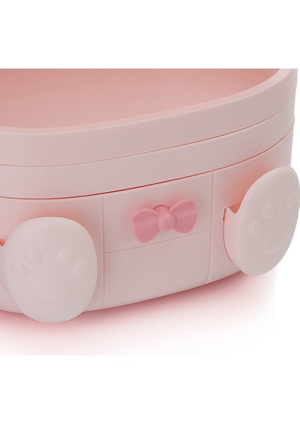 Kedi Şekli Plastik Makyaj Saklama Kutusu Kozmetik Organizatör Makyaj Konteyner Güneşlik | Saklama Kutuları ve bidon (Yurt Dışından) fırsatları