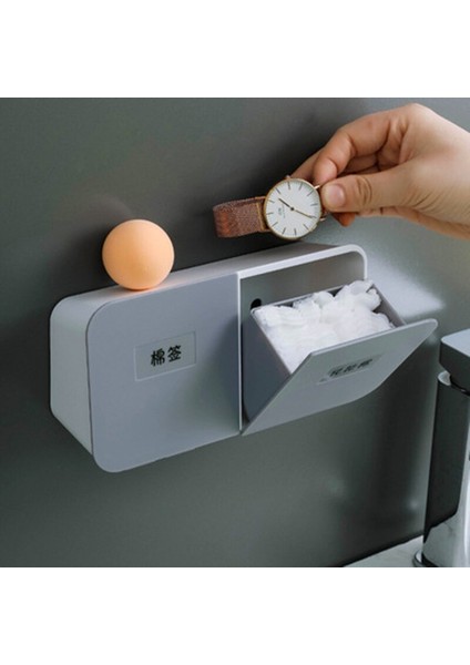 Duvara Monte Pamuklu Çubuk Saklama Kutusu Makyaj Pamuk Ped Kozmetik Konteyner Takı Organizatör Durumda Çok Amaçlı Ev Depolama | Saklama Kutuları ve bidon (Yurt Dışından) fiyatları