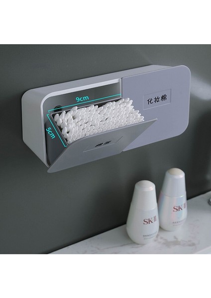 Duvara Monte Pamuklu Çubuk Saklama Kutusu Makyaj Pamuk Ped Kozmetik Konteyner Takı Organizatör Durumda Çok Amaçlı Ev Depolama | Saklama Kutuları ve bidon (Yurt Dışından) fırsatları