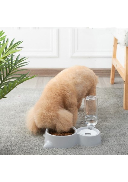 Pet Kedi ve Köpek Çift Kase Anti Boğulma Paslanmaz Çelik Otomatik Içme Suyu Besleyici Çift Amaçlı Kedi Kulak Şekli Pet Besleyici | Köpek Besleme (Yurt Dışından) fiyatları