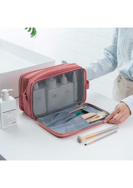 Erkekler Tuvalet Seti Polyester Seyahat Kozmetik Çantası Makyaj Taşınabilir Kadınlar Için Makyaj Çantası Organizatör Için El Çanta Fermuar Kılıfı | Kozmetik Çanta ve davalar (Yurt Dışından) modelleri