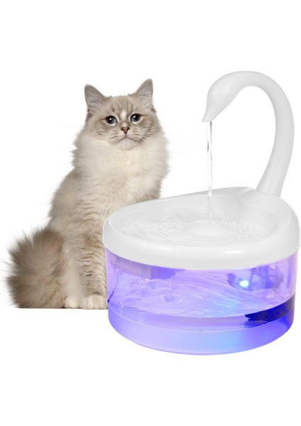 2l Pet Su Çeşmesi Kedi Su Dağıtıcı Otomatik Içme Makinesi Çeşmesi Pet Su Besleyici Kediler Için LED Işık ile Köpek | Kedi Besleme ve sulama Malzemeleri (Yurt Dışından)