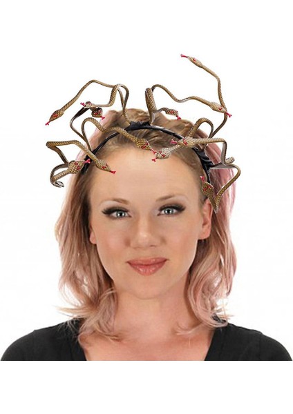 Evet Fit Cadılar Bayramı Yılan Kafa Bandı Medusa Cosplay Carnival Masquerade Için Hairband (Yurt Dışından)