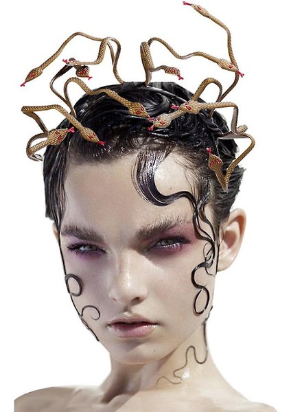 Evet Fit Cadılar Bayramı Yılan Kafa Bandı Medusa Cosplay Carnival Masquerade Için Hairband (Yurt Dışından)