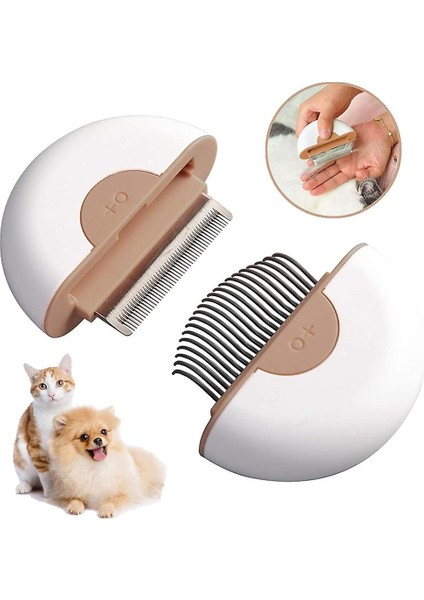 2-In-1 Kedi Tarak Köpek Bakım Fırçası Epilasyon Tapınma Temizleme Masaj Tarakları En Iyi Pet Saç Fırçaları (Haki) (Yurt Dışından)