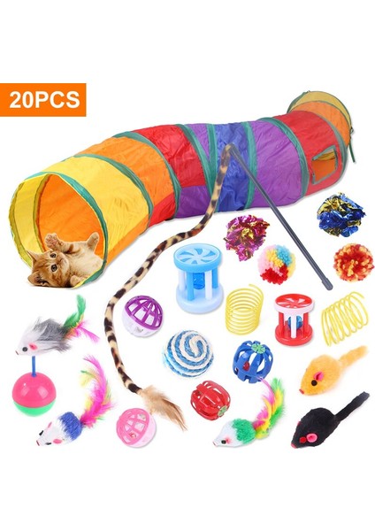 20 Adet Kedi Oyuncak Seti Roller Mouse Kitten Eğlenceli Zihinsel Fiziksel Egzersiz Yapboz Oyuncak JS22 | Oyuncaklar (Yurt Dışından)