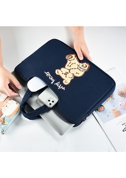 Nakış Ayı Tablet Kol Çantası Için ipad 14 Inç Laptop Kol Çantası Cebi Için | Kozmetik Çanta ve davalar (Yurt Dışından) modelleri