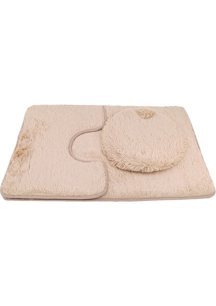 3 Parçalı Banyo Kaymaz Mat Seti Tuvalet Halı Kaymaz Duş Halı Seti Ev Tuvalet Kapağı Duş Halı Paspas |kahverengi Üç Parçalı Set 50 * 80 cm + 50 * 40 Cmu Tipi + 47 * 51CM O Tipi (Yurt Dışından)