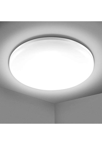 Lambalar Banyo LED Tavan Işık Elfel Tavan Işık Uydurma IP54 Su Geçirmez 24 W 2200LM 5000K Doğal (Yurt Dışından)