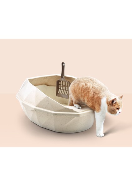 Açık Üst Kedi Çöp Kutusu Kiti Scoop Kitty ile Kepçe Kediği Çöp Kutusu Pan Kapalı Muhafaza Anti Splash Pet Temizlik Malzemeleri | Litter houshreaking (Yurt Dışından)