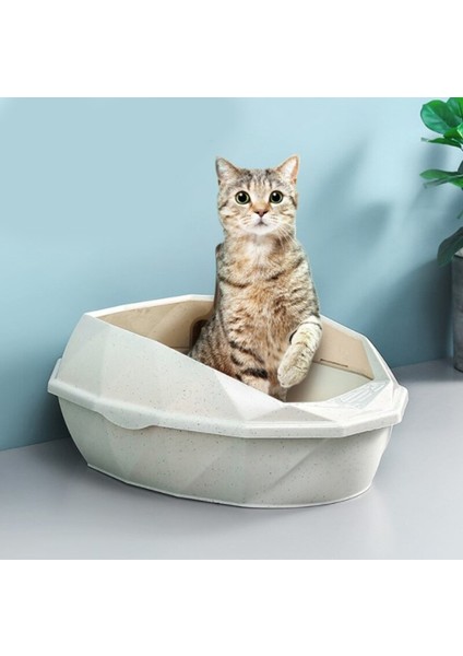 Açık Üst Kedi Çöp Kutusu Kiti Scoop Kitty ile Kepçe Kediği Çöp Kutusu Pan Kapalı Muhafaza Anti Splash Pet Temizlik Malzemeleri | Litter houshreaking (Yurt Dışından)