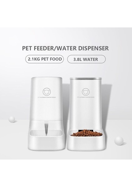2.1 kg + 3.8l Büyük Kapasiteli Pet Köpek Kedi Otomatik Pet Besleyici Su Dispenseri Çeşmesi Tüm Evcil Hayvanlar Için Içme Suyu Gıda Besleme | Köpek Beslemesi (Yurt Dışından) fiyatları