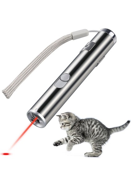 USB Şarj Edilebilir Pet Oyuncaklar Kedi Eğitim Lazer Pointer LED El Feneri ile (Yurt Dışından)