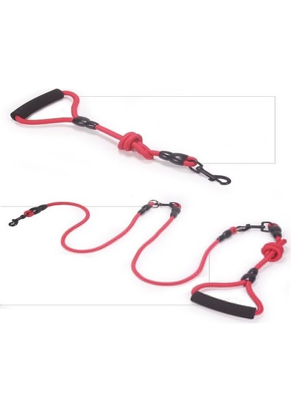 Pet Trackıng Halı Dönüşüm Köpek Kolay Kolu Kolu Ile Ilgili 2 Köpekler Için 1 Leash | Tasmalar (Kırmızı) (Yurt Dışından)