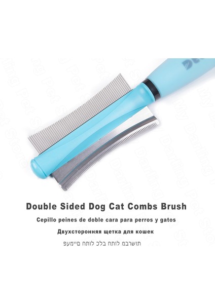 1 Adet Pet Saç Tarak Kedi Köpek Saç Remover Için Çift Taraflı Kolay Deshedding Fırça Kedi Bakım Aracı Için Uzun Küçük Saç Köpek | Kedi Bakımı (Mavi) (Yurt Dışından)