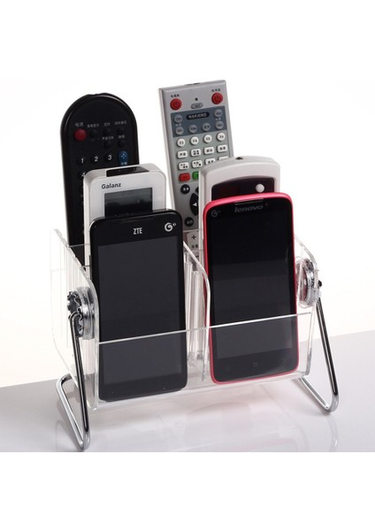 6 Izgaralar Uzaktan Kumanda Tutucu Saklama Kutusu Akrilik Ofis Organizatör Klima Tv Uzak Telefon Makyaj Fırça Ev Organizatör | Saklama Kutuları ve bidon (Yurt Dışından) fırsatları