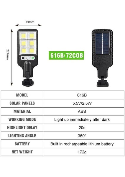 (616A / 18LED) 2x LED Güneş Duvar Işık Pır Hareket Sensörü Dim Dim Lamba Açık Bahçe Sokağı Yeni (Yurt Dışından)