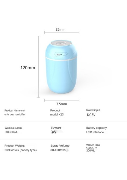 Renkli Kupası Nemlendirici Hava Su Yenileme Cihazı Arıtma Küçük Araç Monte USB Mini Nemlendirici Atomizer | Nemlendiriciler (Yurt Dışından)