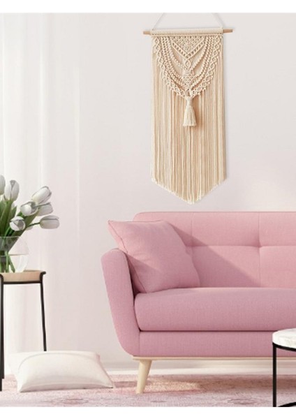 40 * 75 cm Makrome El Dokuma Goblen Boho Chic Duvar Asılı Ev Dekorasyon El Sanatları Pamuk Halat Dokuma Daire Iç Mekan Odası Dekorasyon | Dekoratif Gobiyeller (Yurt Dışından) fırsatları