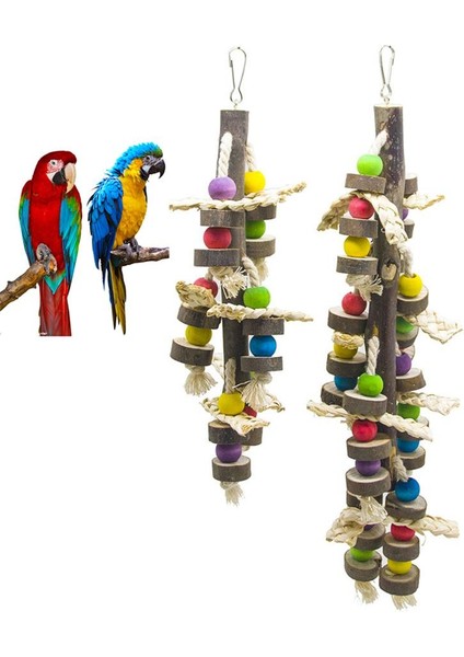2-Piece Set Doğal Ahşap Kuş Çiğneme Oyuncaklar Blokları Papağan Yırtılma Oyuncaklar Için Best Finch Budgie Parakeets Lovebird Parakeet Kafes Aksesuarları | Kuş Oyuncakları (Yurt Dışından) fırsatları