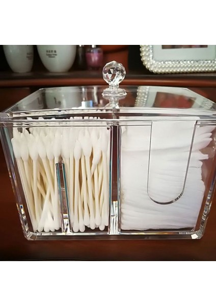 Çok Işlevli Akrilik Makyaj Pamuk Pedi Çubuk Depolama Organizatör Tutucu Konteyner Makyaj Mücevher Kutusu Tutucu | Depolama (Yurt Dışından) fiyatları
