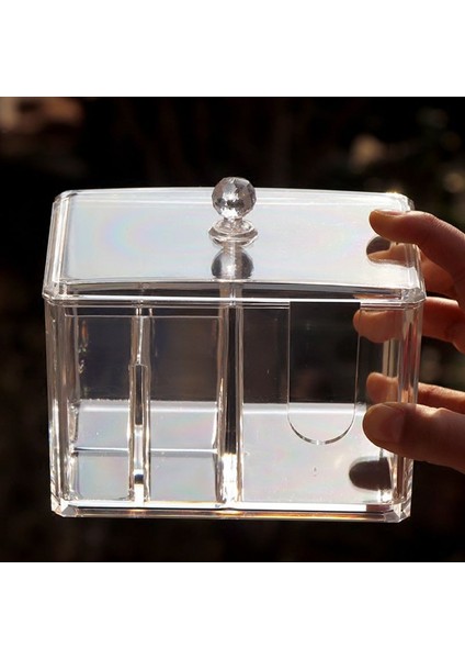 Çok Işlevli Akrilik Makyaj Pamuk Pedi Çubuk Depolama Organizatör Tutucu Konteyner Makyaj Mücevher Kutusu Tutucu | Depolama (Yurt Dışından) modelleri