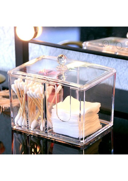 Çok Işlevli Akrilik Makyaj Pamuk Pedi Çubuk Depolama Organizatör Tutucu Konteyner Makyaj Mücevher Kutusu Tutucu | Depolama (Yurt Dışından) fırsatları