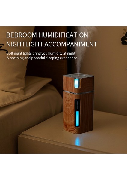 Elektrikli Nemlendirici Aroma Yağı Difüzör Ultrasonik Ahşap Tahıl Hava Nemlendirici USB Mini Mist Maker Araba Ev Için LED Işık | Nemlendiriciler (Yurt Dışından)