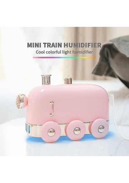 Nemlendiriciler 300 ml Ultrasonik Nemlendirici Retro Mini Tren USB Aroma Hava Difüzör Renk LED (Yurt Dışından)