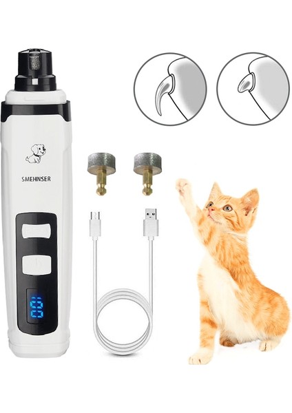 Köpek Tırnak Makası Şarj Edilebilir Pet Tırnak Öğütücü Kesici Bakım Araçları USB Köpek Kedi Pençe Paws Giyotin Güzellik Nail Pet Malzemeleri | Köpek Tırnak Makası (Yeni Set) (Yurt Dışından)