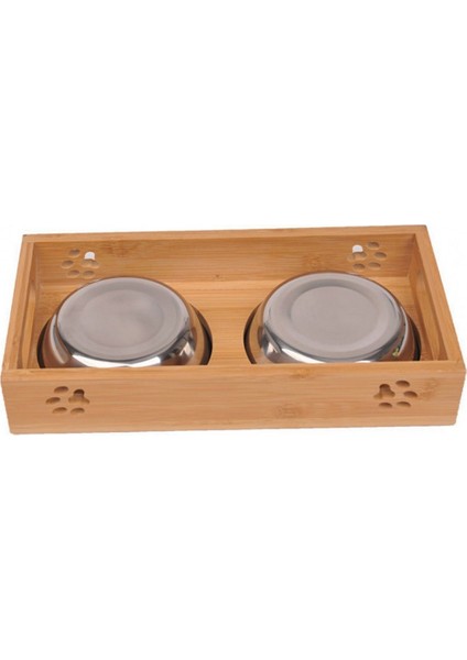 Kedi Köpek Besleyiciler Kaseler Bambu Sofra Paslanmaz Çelik Pet Gıda Su Kase Anti Skid Köpek Kaseler Pet Malzemeleri | Köpek Beslemesi (Yurt Dışından) fiyatları