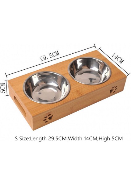 Kedi Köpek Besleyiciler Kaseler Bambu Sofra Paslanmaz Çelik Pet Gıda Su Kase Anti Skid Köpek Kaseler Pet Malzemeleri | Köpek Beslemesi (Yurt Dışından) modelleri