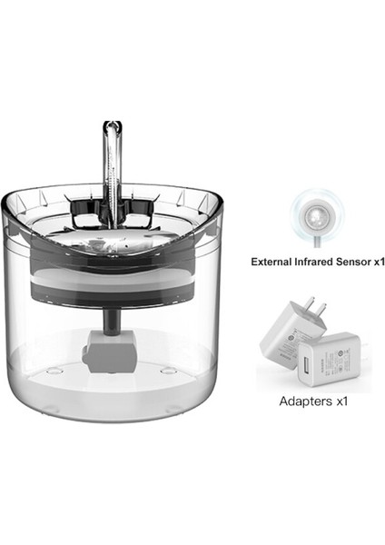 Yavru Dağıtıcı Kediler Çeşmesi Su Şeffaf Sessiz Dispenser Içeriler Içme Kase Otomatik Besleyici Sensörlü Dağıtım | Kedi Besleme ve sulama Malzemeleri (Yurt Dışından)