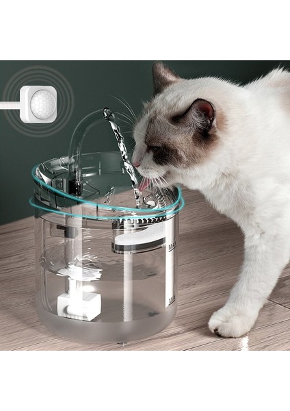 Yavru Dağıtıcı Kediler Çeşmesi Su Şeffaf Sessiz Dispenser Içeriler Içme Kase Otomatik Besleyici Sensörlü Dağıtım | Kedi Besleme ve sulama Malzemeleri (Yurt Dışından)