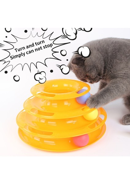Yavru Kedi Üç Seviye Pet Kedi Oyuncak Kule Pistleri Disk Kitty Zeka Eğlence Üçlü Disk Kedi Oyuncak Top Eğitimi Eğlence Tabağı | Kedi Oyuncakları (Turuncu) (Yurt Dışından) modelleri