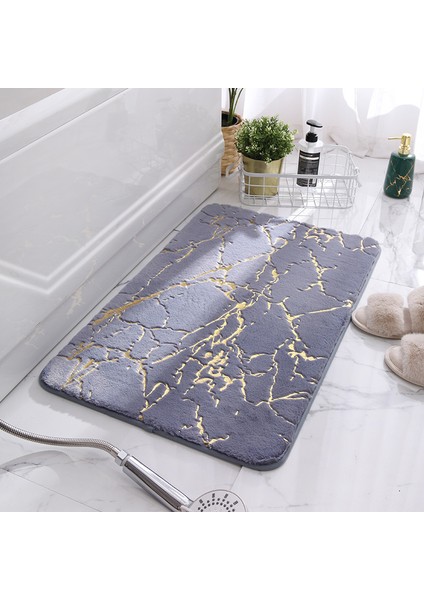 Yeni Taş Tasarım Narin Peluş Zemin Halı Dekoratif Emici Banyo Mat Yatak Odası Duş Odası Koridor Anti Kayma Banyo Halı | Banyo Paspasları (40 * 60 Cm) (Yurt Dışından) modelleri
