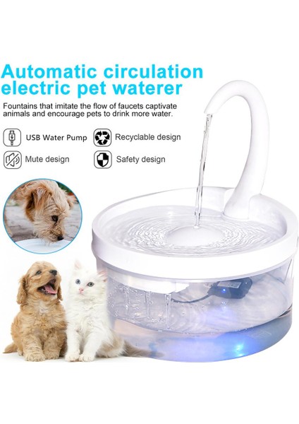 2l Otomatik Pet Kedi Su Dolma Köpek Kedi Pet Sessiz Drinker Besleyici Kase Pet Içme Çeşmesi Dağıtıcı | Kedi Besleme ve sulama Malzemeleri (Yurt Dışından) modelleri