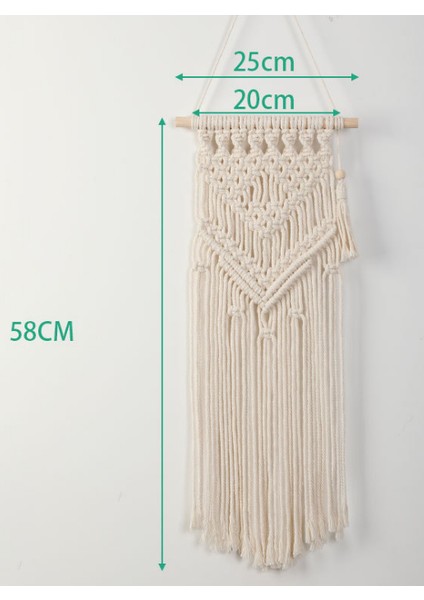 25 * 58 cm Nordic Makrome Dokuma Goblen Boho Chic Bohemian Duvar Asılı Ev Dekorasyon El Sanatları Pamuk Halat Dokuma Kapalı Sanat Odası Destek | Dekoratif Gobiyeller (Yurt Dışından)