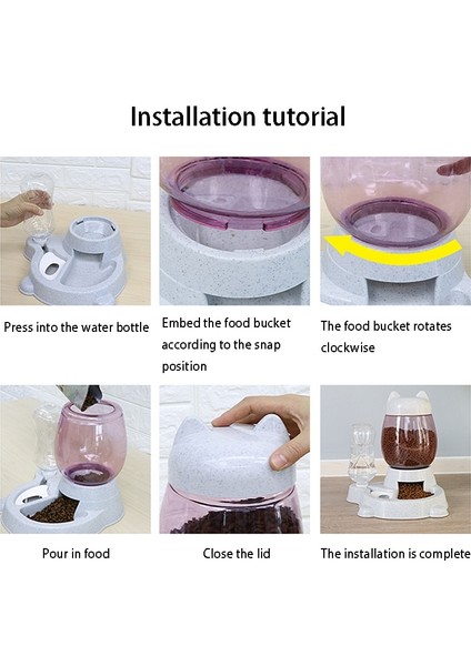 Pet Otomatik Besleyici Köpek Kedi Içme Kase Köpekler Için Su Içme Besleyici Kedi Besleme 2.2l Büyük Kapasiteli Dispenser Pet Kedi Köpek | Kedi Besleme ve sulama Malzemeleri (Gri) (Yurt Dışından) fırsatları