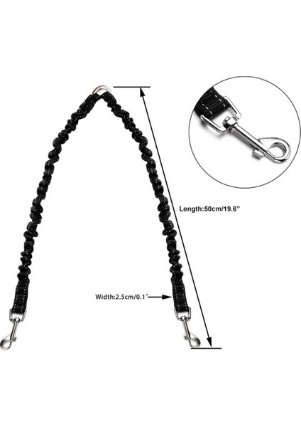 Bungee Çift Köpek Çoğaltıcı Kurşun, Hiçbir Arapsaçı Iki 2 Köpek Tasma ve Splitter Yürüyüş Yavru Küçük Orta Büyük Köpek (Siyah) (Yurt Dışından)