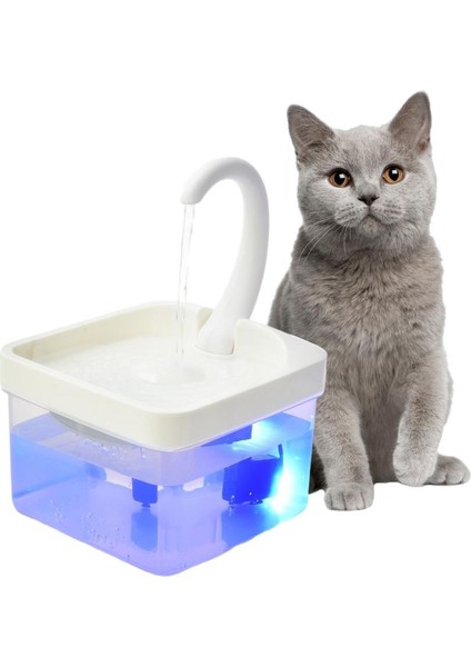 Swan Boyun Pet Su Dağıtıcısı Otomatik Sirkülasyon Kedi Içme Çeşmesi LED Işık, Su Eksikliği Yaparken Otomatik Olarak Kapanır | Kedi Besleme ve sulama Malzemeleri (Yurt Dışından)