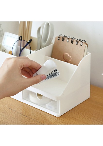 Büyük Kapasiteli Kozmetik Saklama Kutusu Ofis Masası Organizatör Depolama Tutucu Masaüstü Kalem Kalem Sundries Rozeti Kutusu Kırtasiye (Yurt Dışından) fiyatları