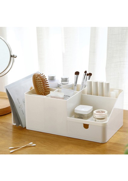 Büyük Kapasiteli Kozmetik Saklama Kutusu Ofis Masası Organizatör Depolama Tutucu Masaüstü Kalem Kalem Sundries Rozeti Kutusu Kırtasiye (Yurt Dışından) fırsatları